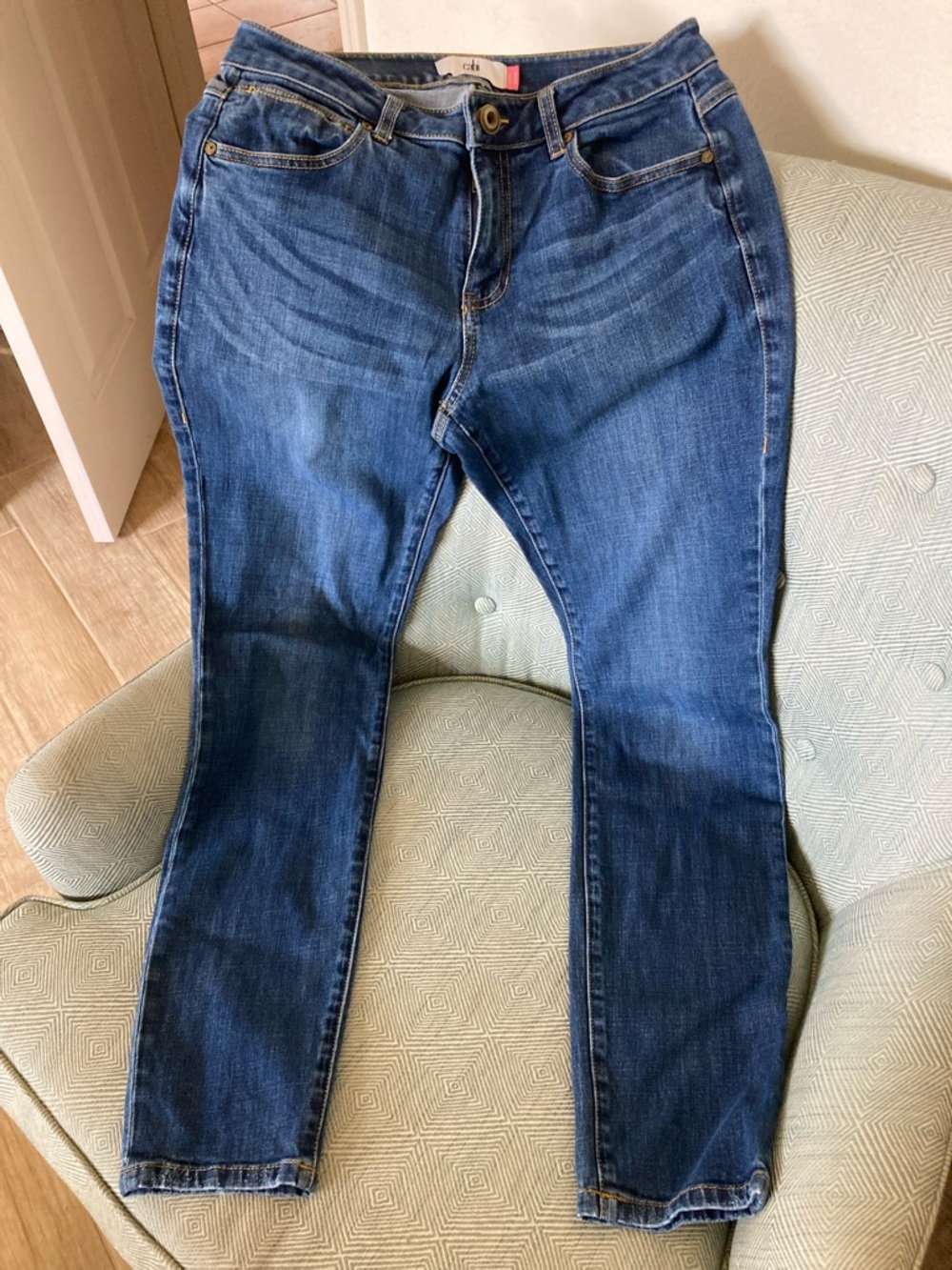 CAbi Women's Skinny Jeans in Dark Blue Wash